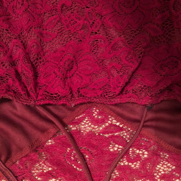 LA Hearts Red Lace Bodysuit - Picture 3 of 3